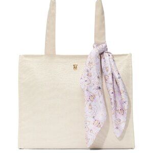 NWT Victoria's Secret Floral-Embossed Tote Bag w/ Lavender Floral Scarf